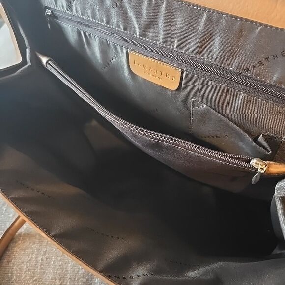 Lamarthe Leather Shoulder Bag Made in Italy Handbag Tote Minimalist Office Prep - Picture 8 of 8